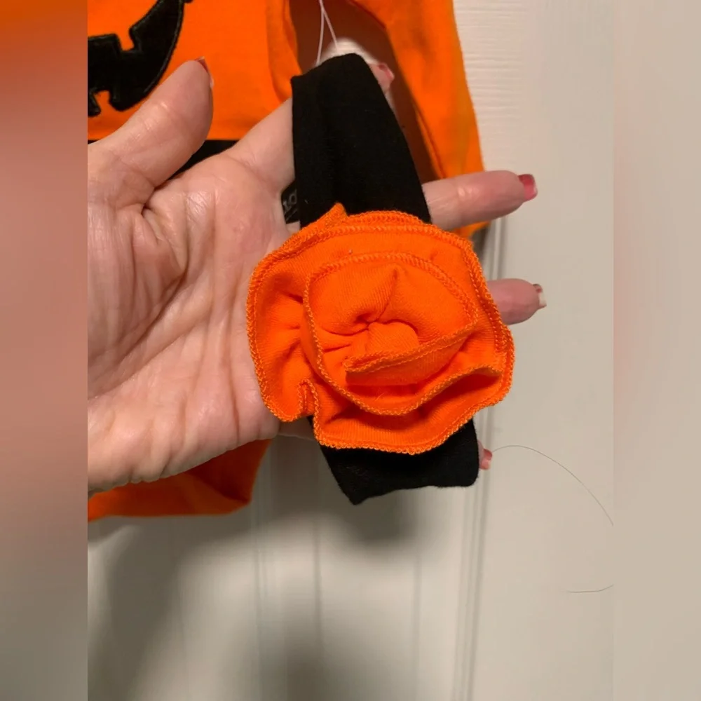 NWT Halloween Pumpkin Onesie and Headband